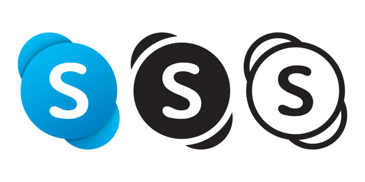Microsoft skype logo. skype logotype and silhouette. Microsoft skype isolated png.
