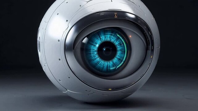 Futuristic robotic eye design emphasizing teamwork and professional collaboration