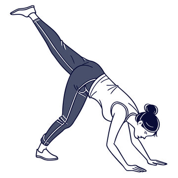Woman in one-legged downward facing dog pose