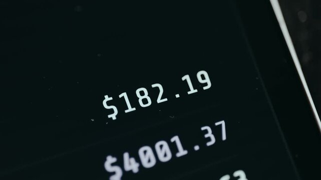 Numerical financial values shown with dollar symbols