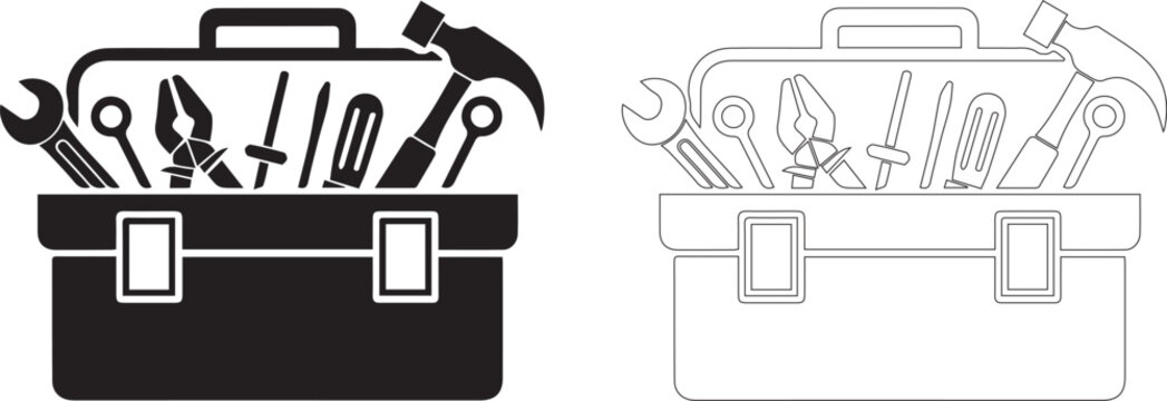 toolbox vector icon silhouette vector 