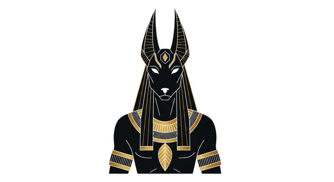 Ancient Egyptian God Anubis Jackal Headed Deity.