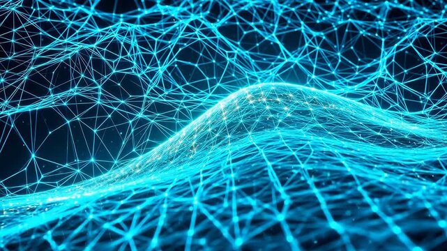 Abstract network of glowing blue lines for creative digital media and web design