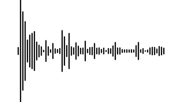 Line audio wave visualization on a transparent background,Sound waves on transparent background with alpha channel,4k sound visualizer spectrum loop,Sound Wave Animated In White Background.