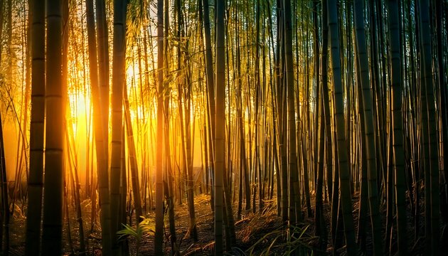 リキッドクロムへ変容する竹のマクロ風景