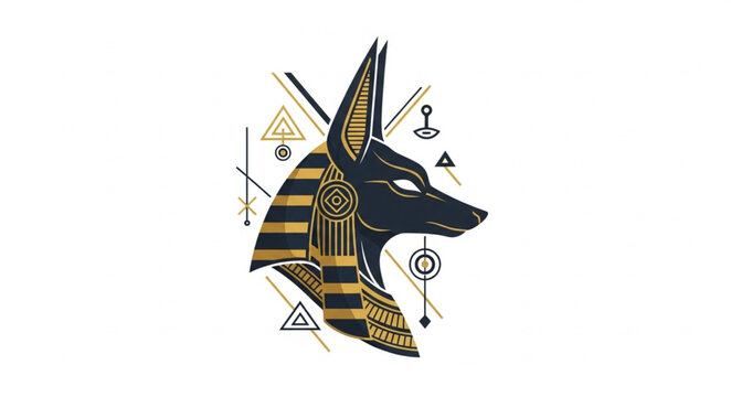 Anubis Egyptian God of the Dead Jackal Head Illustration 1.