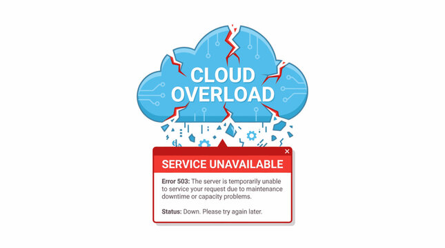 Cloud Computing Service Unavailable Due to Server Overload and Technical Capacity Problems Error 503