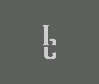 Monogram letter b and l in gray background  design element