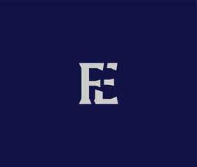 Obraz premium Monogram letter E and F on blue background elegant design element