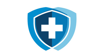 Obraz premium Medical Shield With A Positive Cross, Healthcare, And Safety Logo, Conceptual Design