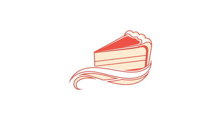 Fototapeta premium A Delicious Slice of Cake Illustration: Ideal For Bakery, Food Products, or Culinary Designs