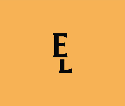 Letters E and L in black on orange background