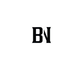 Black letters BN on white background for logo design © Mahamud