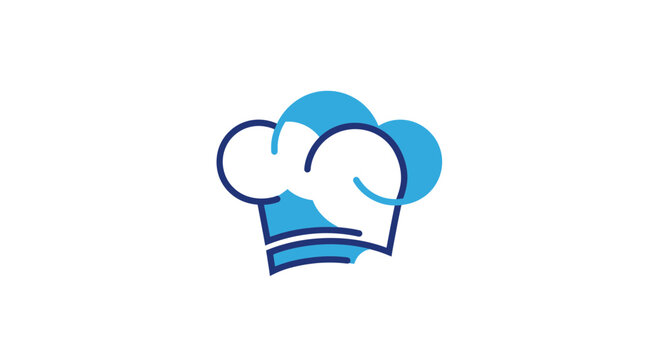 Abstract Culinary Icon Depicting a Chef's Hat in Modern Color Scheme and Design