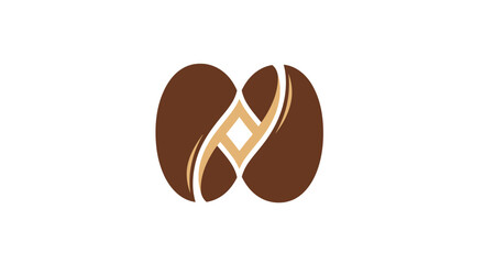 Fototapeta premium Abstract Coffee Bean Design with Harmonious Blend of Colors and Modern Graphic Elements