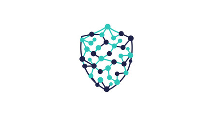 Fototapeta premium Abstract Digital Shield Icon Illustrates Cybersecurity and Secure Network Connectivity