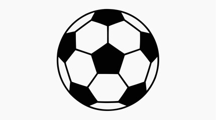 Fototapeta premium A black and white vector graphic illustration of a soccer ball