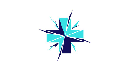 Fototapeta premium Abstract Geometric Cross Design Illustrating Energy and Modern Healthcare Concepts