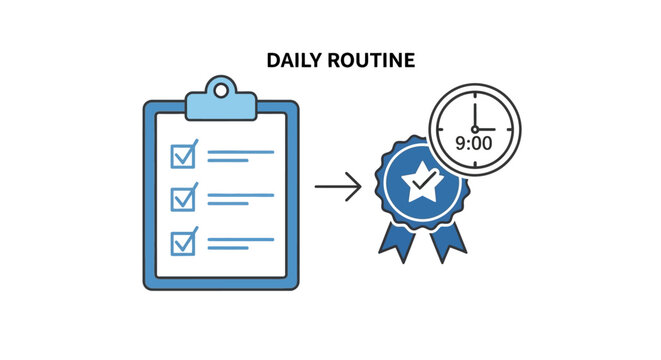 Daily routine and productivity concept.
