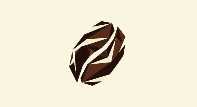 Abstract Geometric Coffee Bean Design Against a Light Cream Background is Creative Art