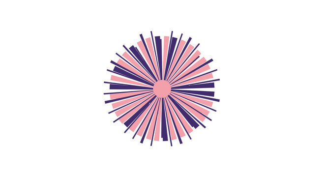 Abstract Geometric Design Featuring Radial Lines in Complementary Colors on White Background