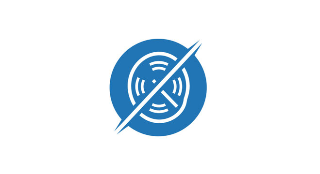 Abstract Geometric Emblem Representing Technology Prohibition, Restriction, or Deactivation