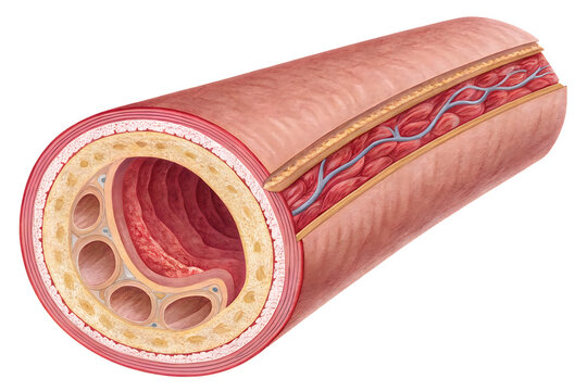 Cross-sectional view of a human bone showing internal structure and marrow cavity