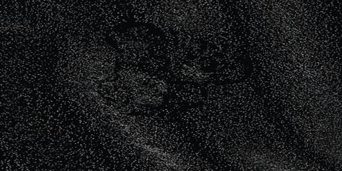 Fototapeta premium White Water Splashes and Particles on Black Background, Abstract Freeze Motion Rain and Snow Overlay Texture for Creative Photo Editing and Design