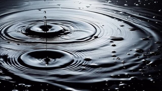 Water droplet creating ripples ideal for cinematic storytelling and documentaries
