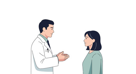 Fototapeta premium Doctor Consults Patient, Medical Consultation, Healthcare Professional Talking to Woman