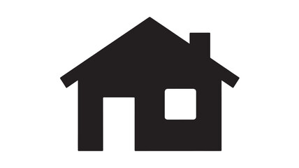 Fototapeta premium House Icon Black Silhouette for Real Estate and Property Branding Minimal Vector Design