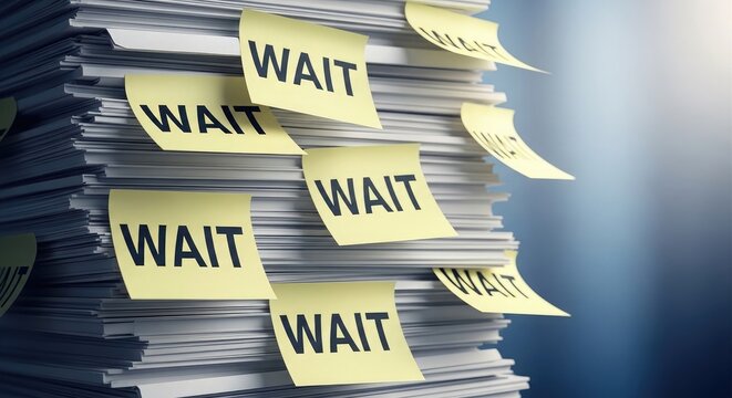Overwhelmed by waiting a stack of 'wait' post it notes