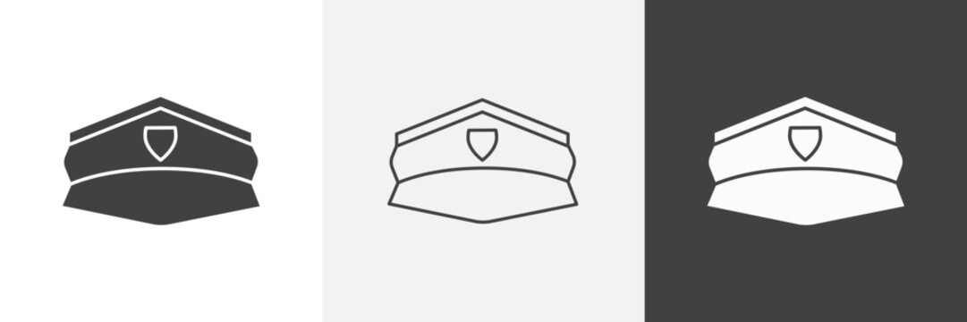 Police cap icon element for design projects and web designs