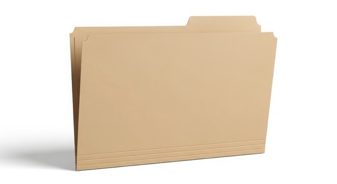 Manila file folder for office organization, brown paper document folder with tab, professional stationery for business filing and storage isolated on White Background