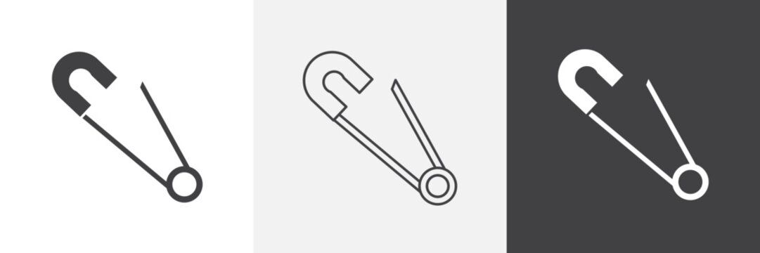 Safety pin icon element for design projects and web designs