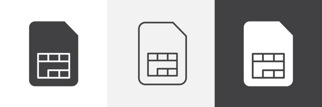 Sim card icon element for design projects and web designs