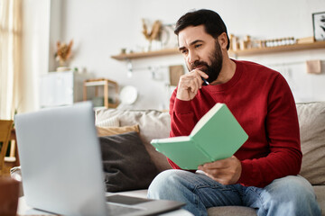 Engaging with ideas at home while reading and reflecting on a bright afternoon