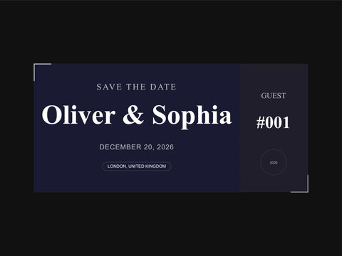 Elegant wedding invitation design featuring oliver sophia's names