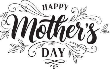 Fototapeta premium Vector art of happy mothers day greeting card with floral design