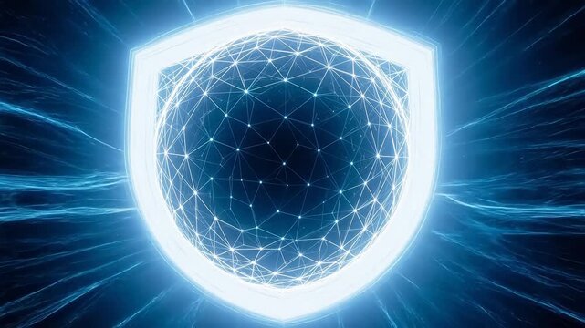 Digital shield with network connections ideal for cinematic storytelling and documentaries