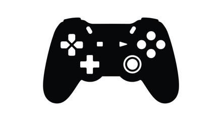 A black gamepad controller design a modern gaming input device silhouette © MIRAJ02