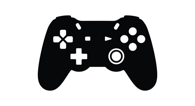 A black gamepad controller design a modern gaming input device silhouette