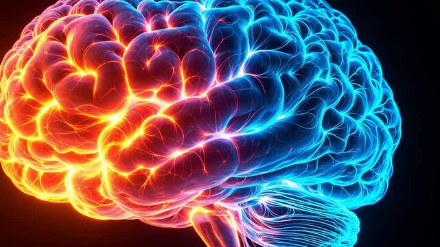 Colorful glowing brain symbolizing luxury, elegance, and premium quality