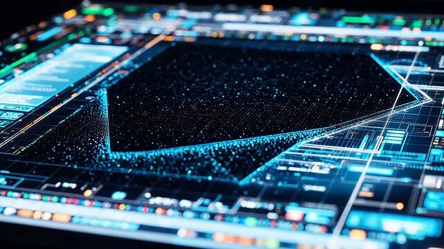 Digital interface with data visualization symbolizing financial stability and economic growth