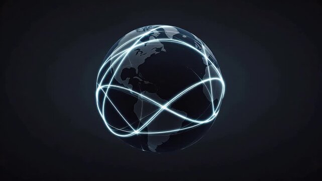 Globe with glowing network lines for educational projects and academic promotions