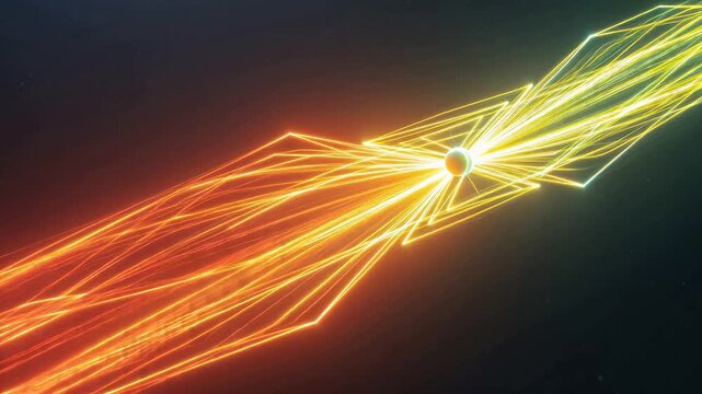Abstract glowing lines converging on sphere ideal for cinematic storytelling and documentaries