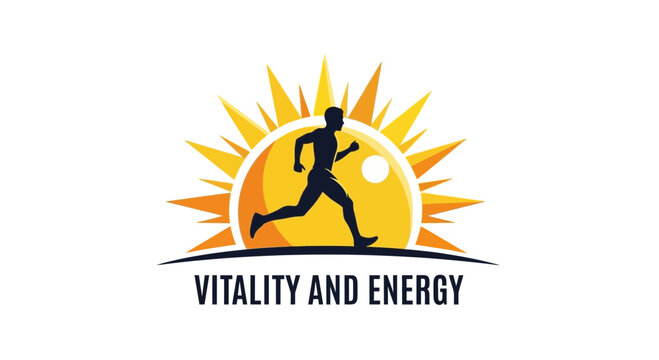 Sunlit Runner Silhouette Symbolizing Vitality and Energy for Health and Wellness Brands