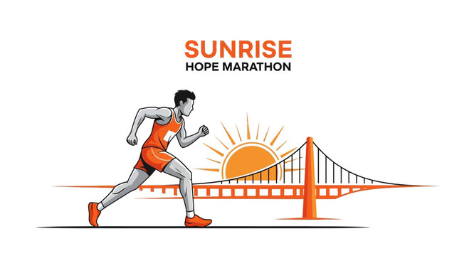 Sunrise Hope Marathon: Energetic Runner Bridging The Gap Towards a Brighter Future