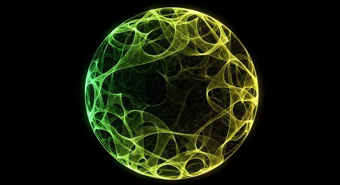 Abstract bioluminescent egg shape with intricate vein like patterns