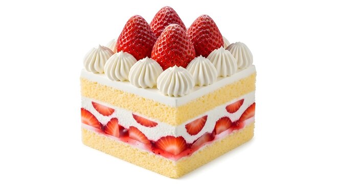 Strawberry shortcake a delightful square dessert with fresh berries and cream
